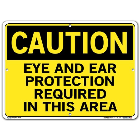 Vestil Sign, Caution, 14.5x10.5", Aluminum, .040, SI-C-54-C-AL-040 SI-C-54-C-AL-040